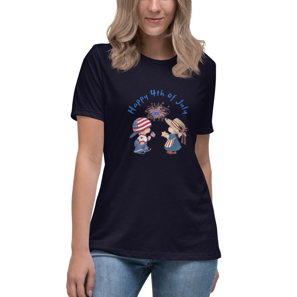 Women's Relaxed T-Shirt: Happy 4th of July
