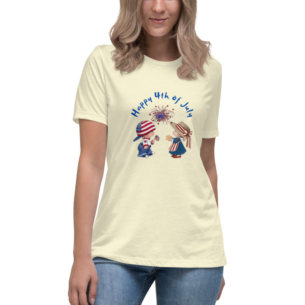 Women's Relaxed T-Shirt: Happy 4th of July