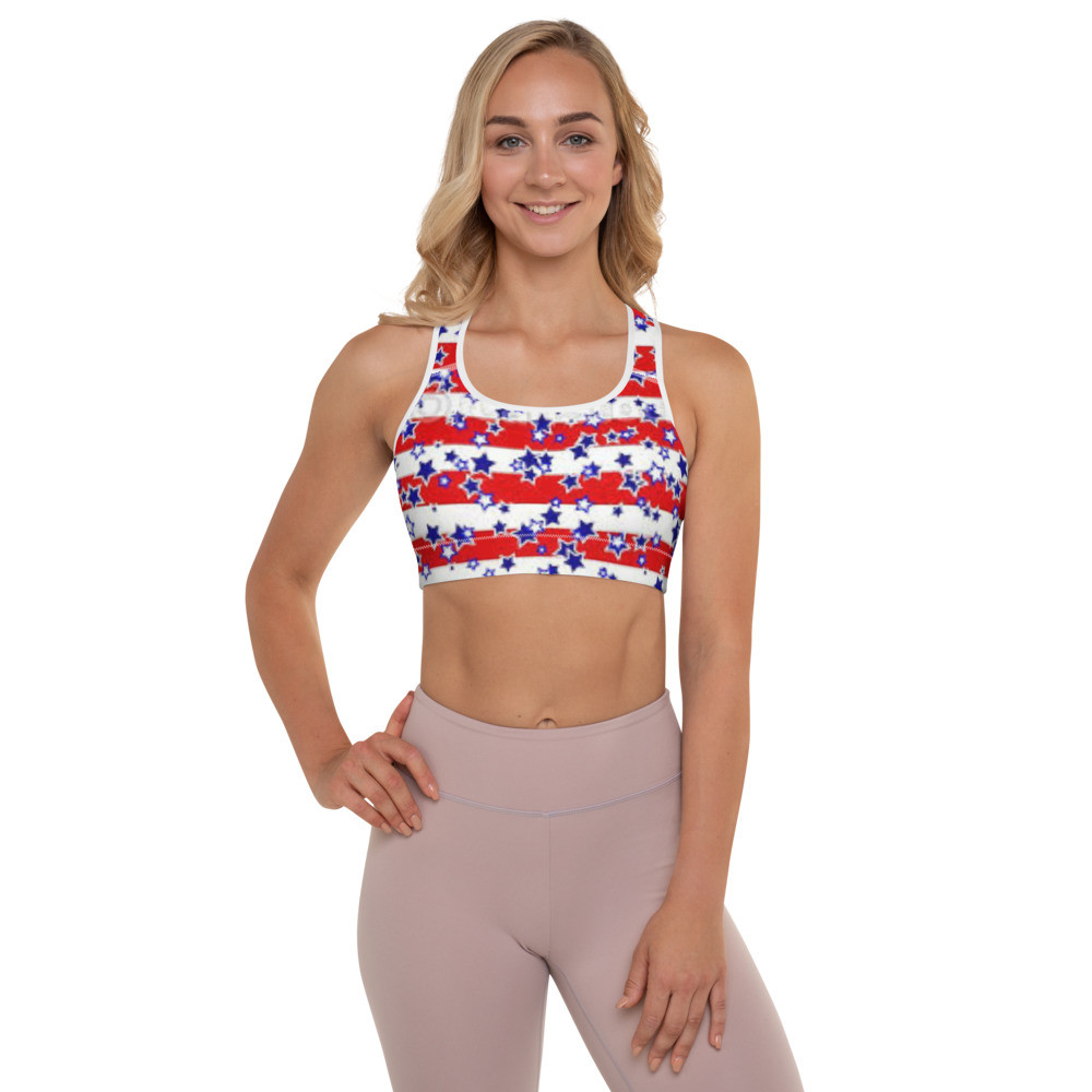 Padded Sports Bra: Stars & Stripes II