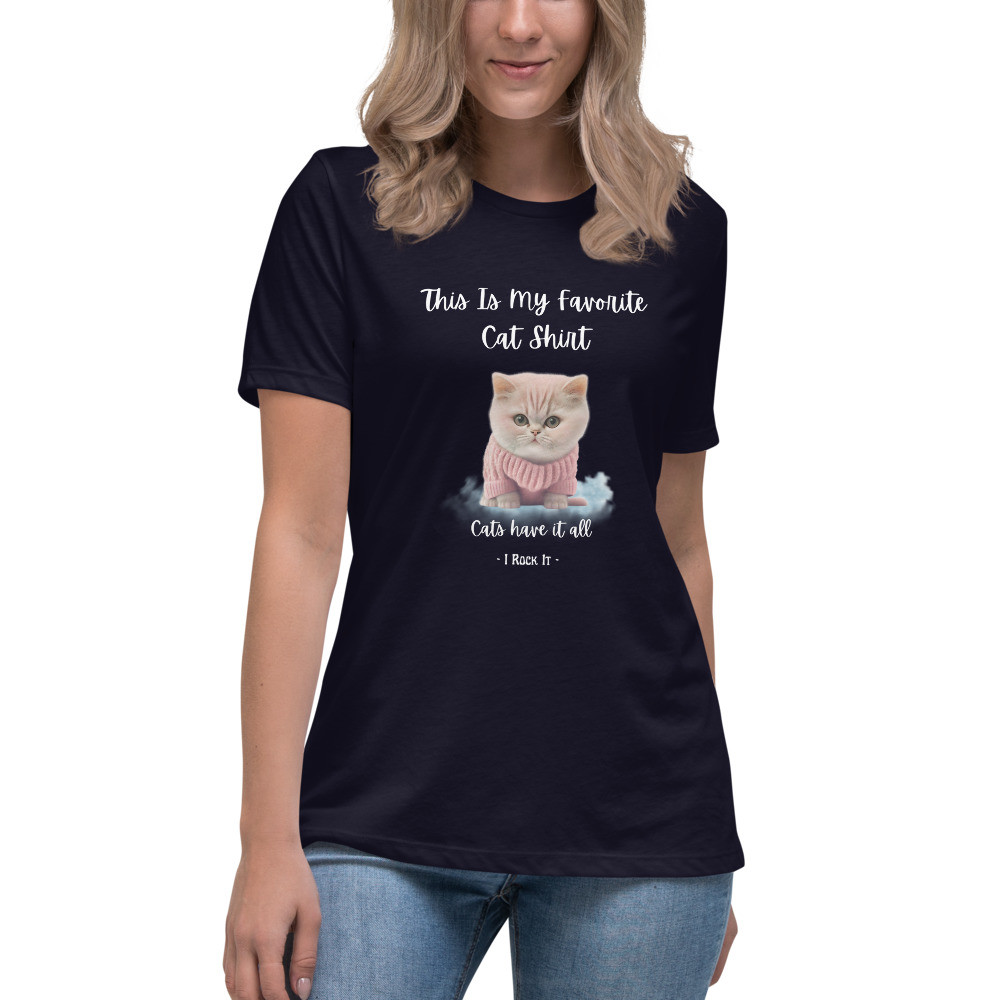 Women's Relaxed T-Shirt: This Is My Favorite Cat Shirt