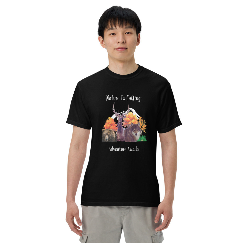 Unisex garment-dyed heavyweight t-shirt: Nature Is Calling