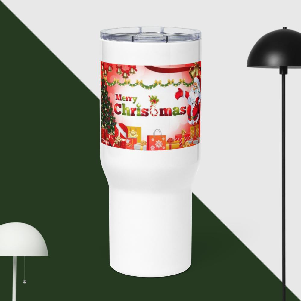 Travel mug with a handle" Merry Christmas