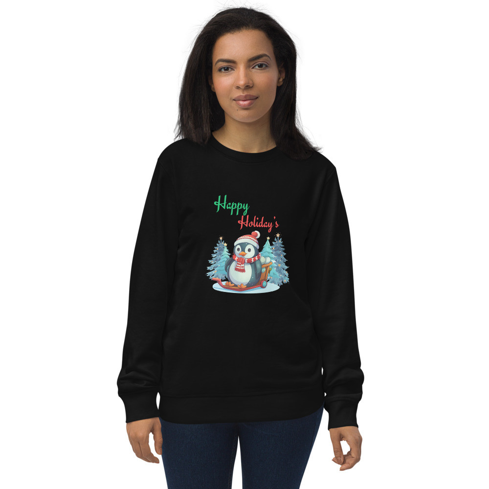 Unisex organic sweatshirt: Happy Holiday's V