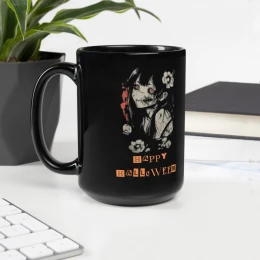 Black Glossy Mug: Japan Happy Halloween