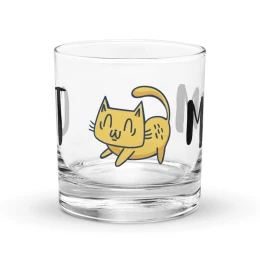 Rocks glass: Cat Mom