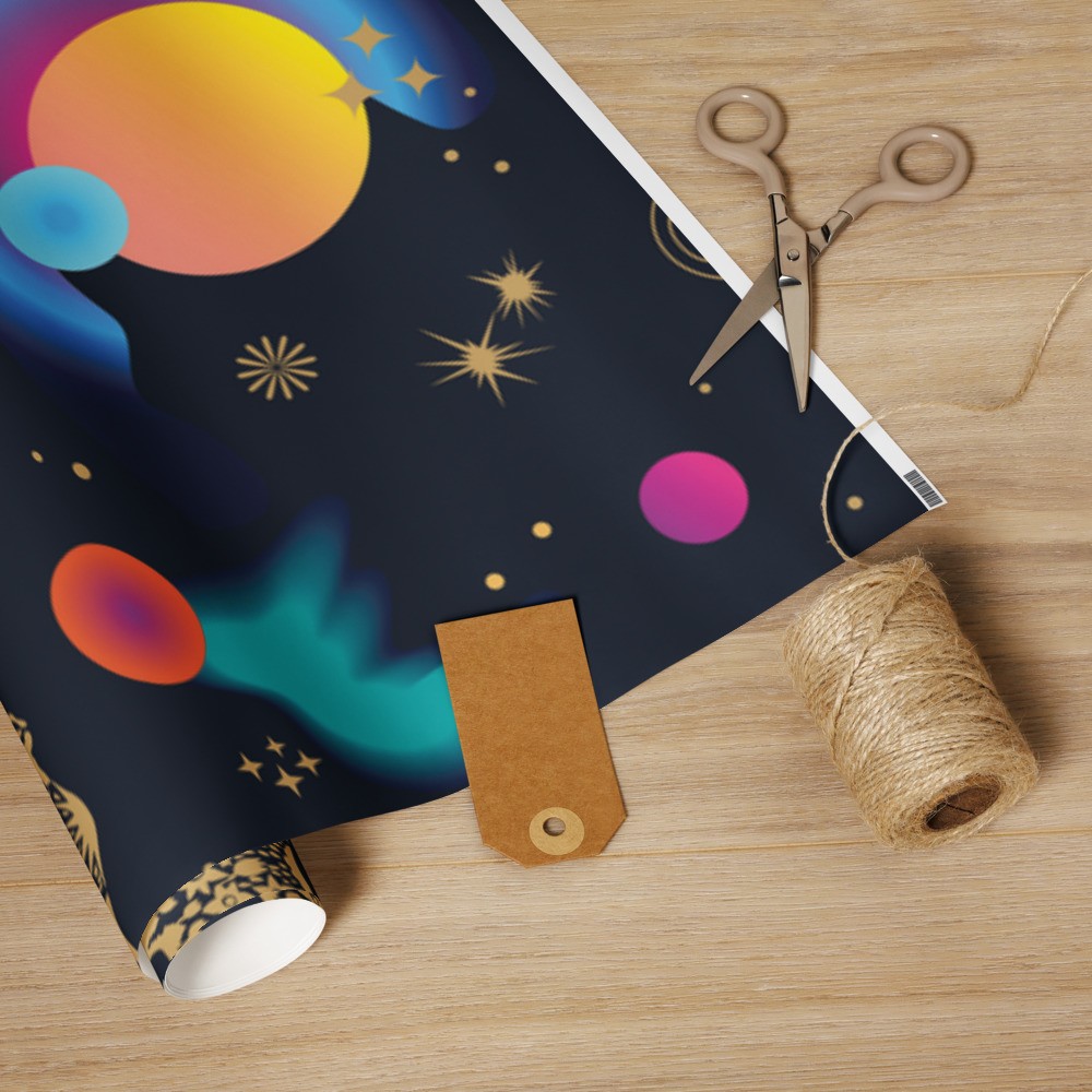 Wrapping paper roll: Outer Space