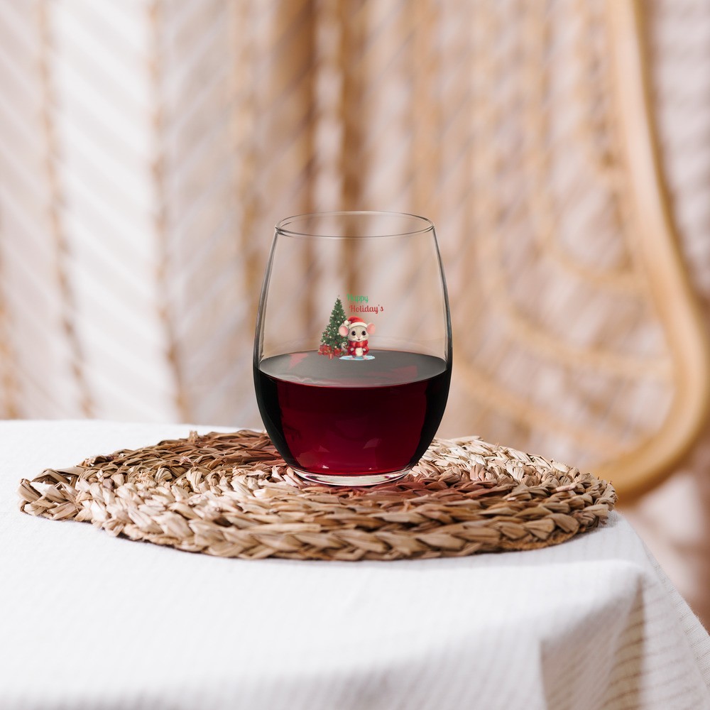 Stemless wine glass: Merry Christmas