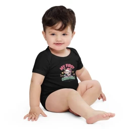 Baby short sleeve one piece: My First Christmas