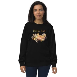Unisex organic sweatshirt: Hello Fall