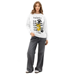 Unisex cotton sweatshirt: Just A Cat Mom