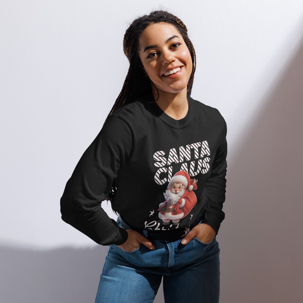 Garment-dyed heavyweight long-sleeve shirt: Santa Claus Christmas II