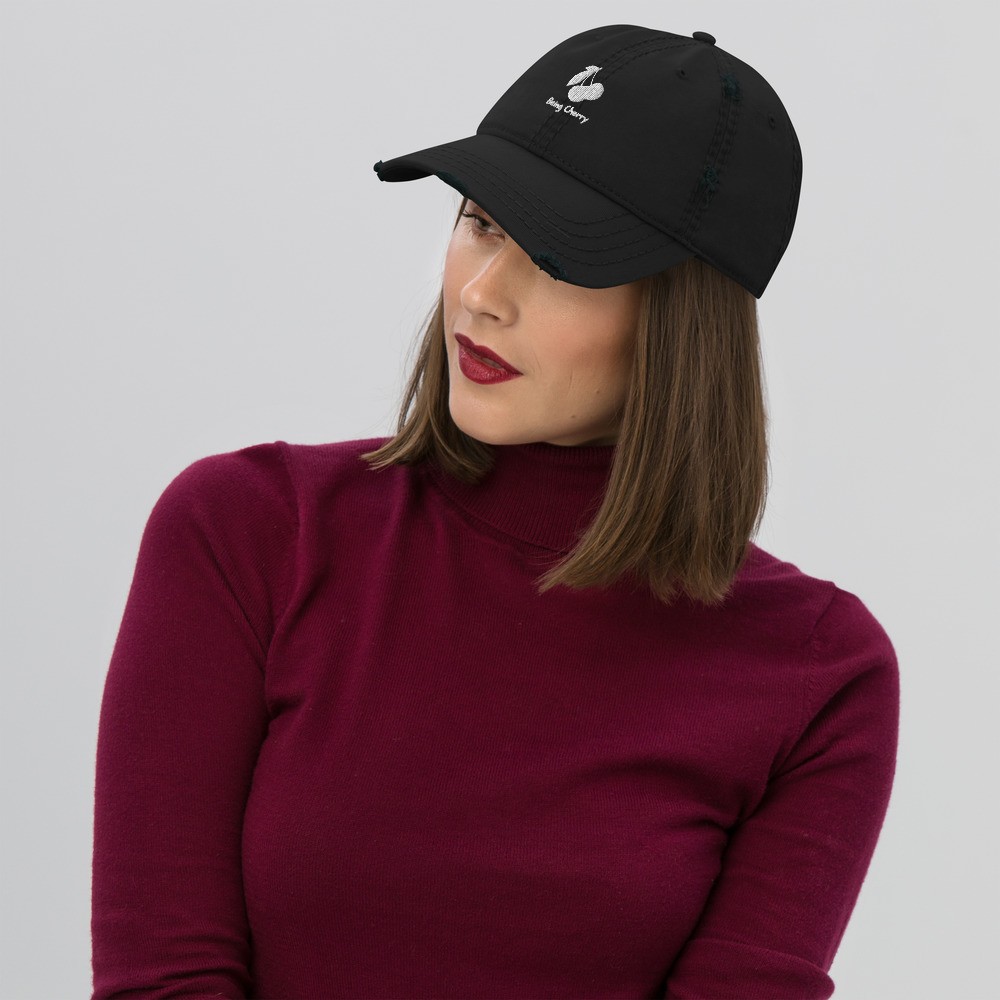 Distressed Dad Hat: Being Cherry