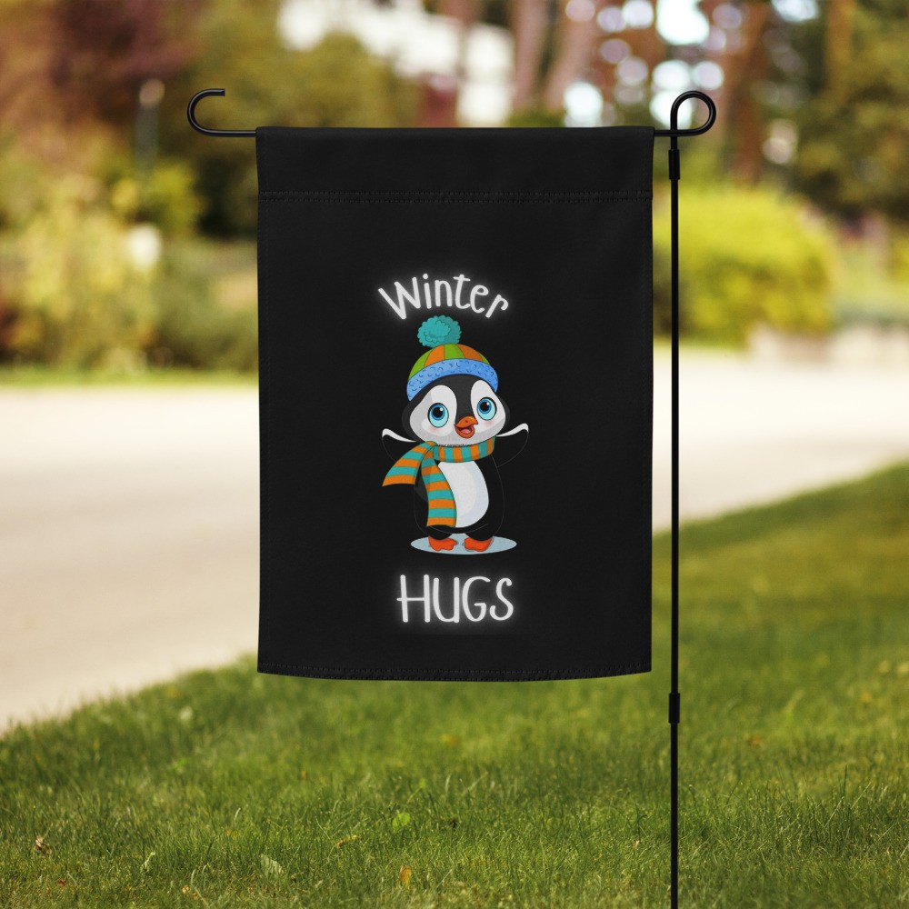 Garden flag: Winter Hugs