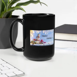 Black Glossy Mug: Happy Holiday's 25