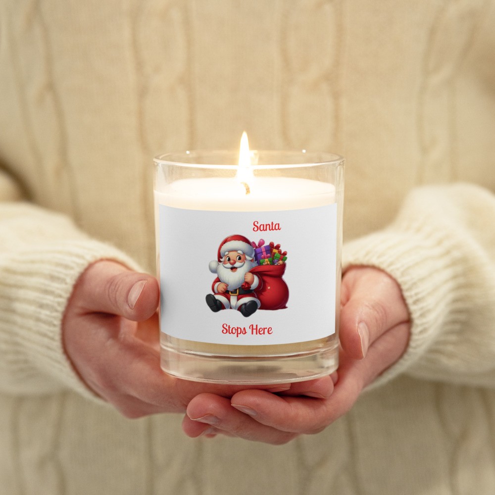 Glass jar soy wax candle: Santa 25