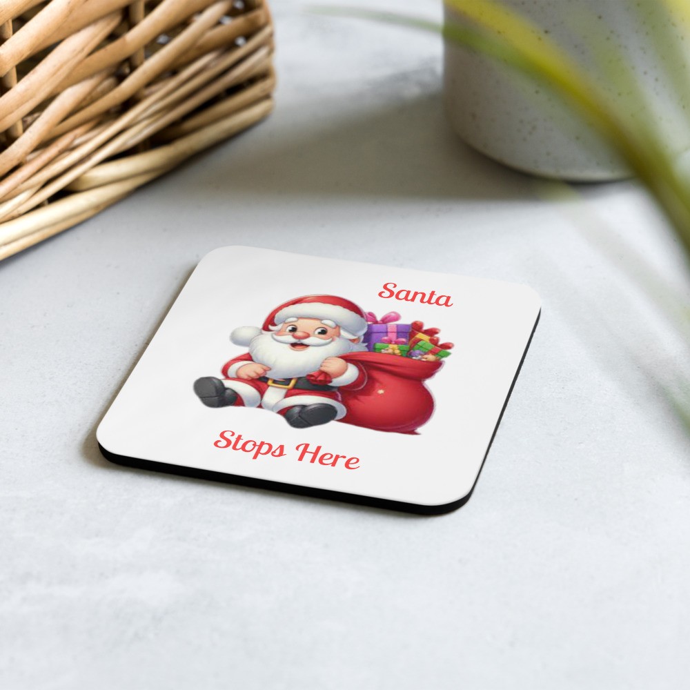 Cork-back coaster: Santa 25
