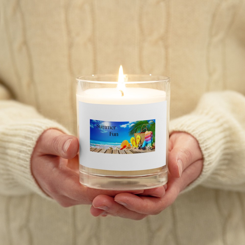 Glass jar soy wax candle: Summer Fun 26