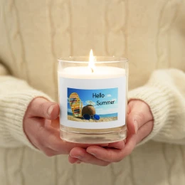 Glass jar soy wax candle: Hello Summer 26
