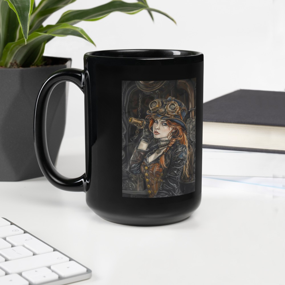 Black Glossy Mug: Victorian Industrial
