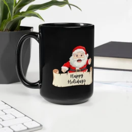 Black Glossy Mug: Happy Holiday's