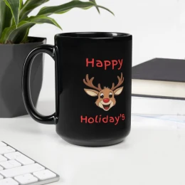 Black Glossy Mug: Happy Holiday's 26