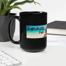 Black Glossy Mug: Summer Fun