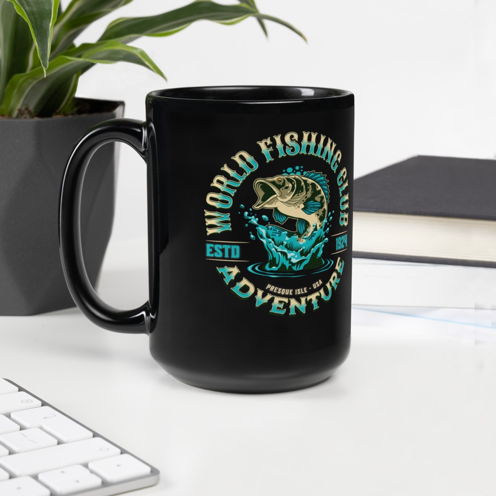 Black Glossy Mug: World Fishing Club