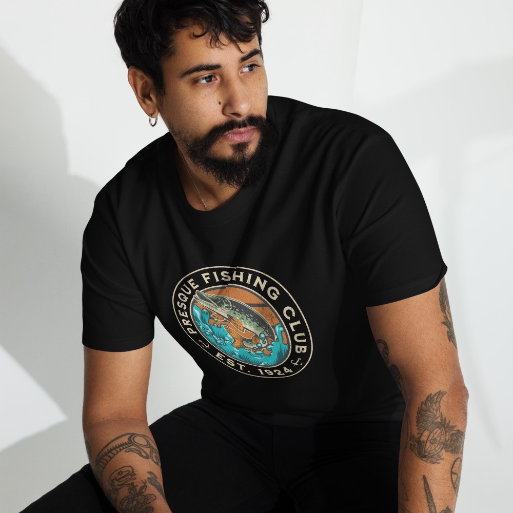 Men’s premium heavyweight tee: Presque Fishing Club II