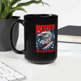 Black Glossy Mug: American II
