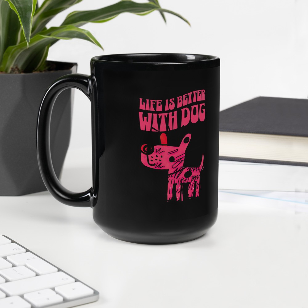 Black Glossy Mug: Life is Better II
