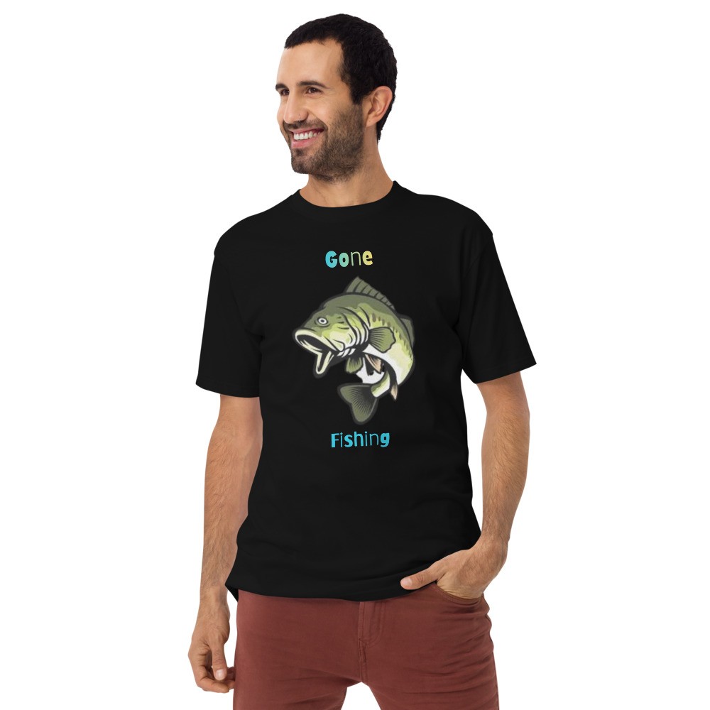 Men’s premium heavyweight tee: Gone Fishing III
