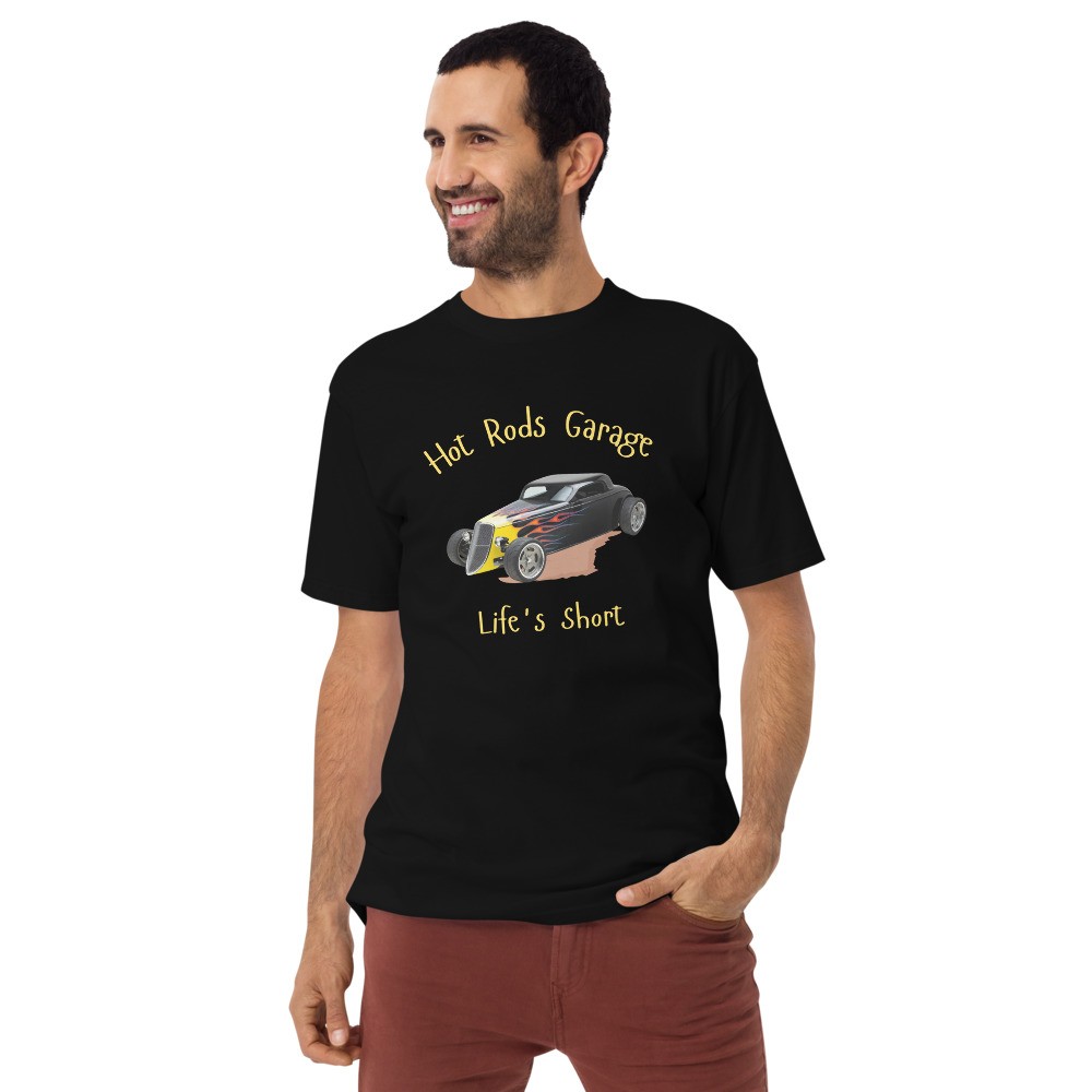 Men’s premium heavyweight tee: Hot Rods Garage 26