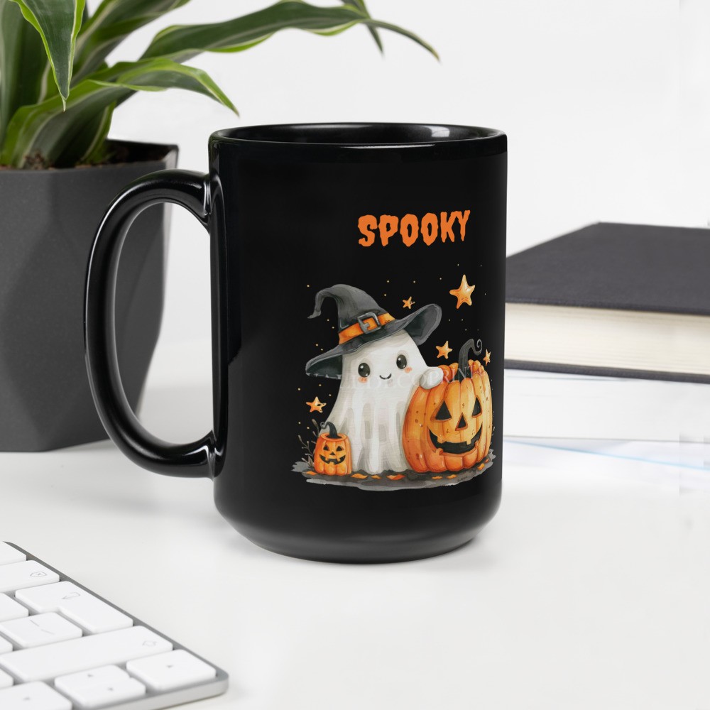 Black Glossy Mug: Spooky II