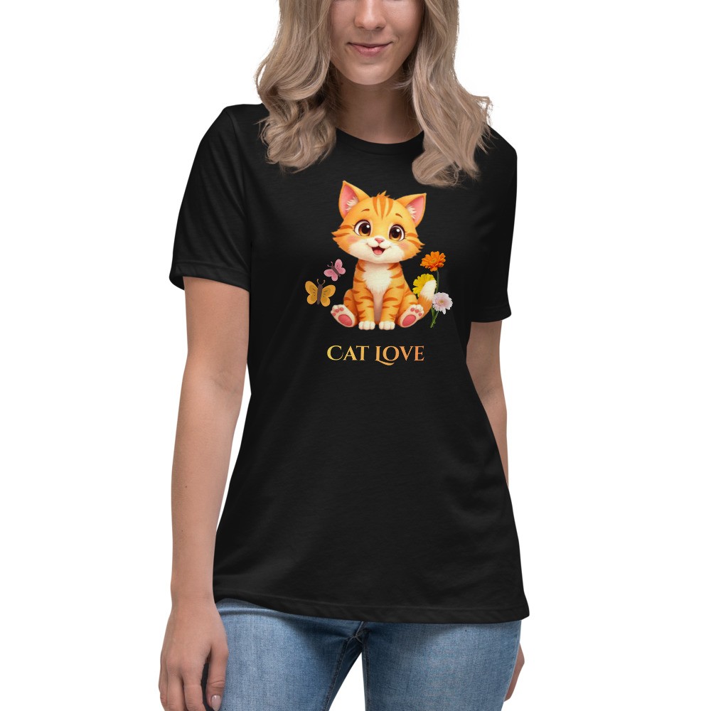 Women's Relaxed T-Shirt: Cat Love V