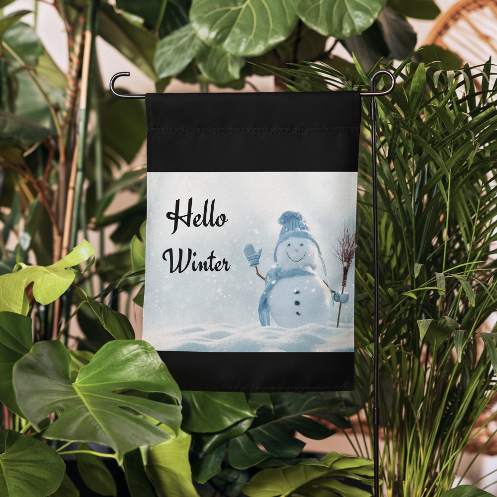 Garden flag: Hello Winter