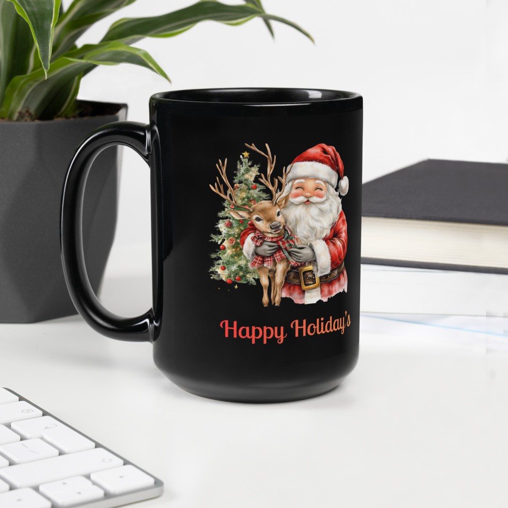 Black Glossy Mug: Happy Holiday's 27
