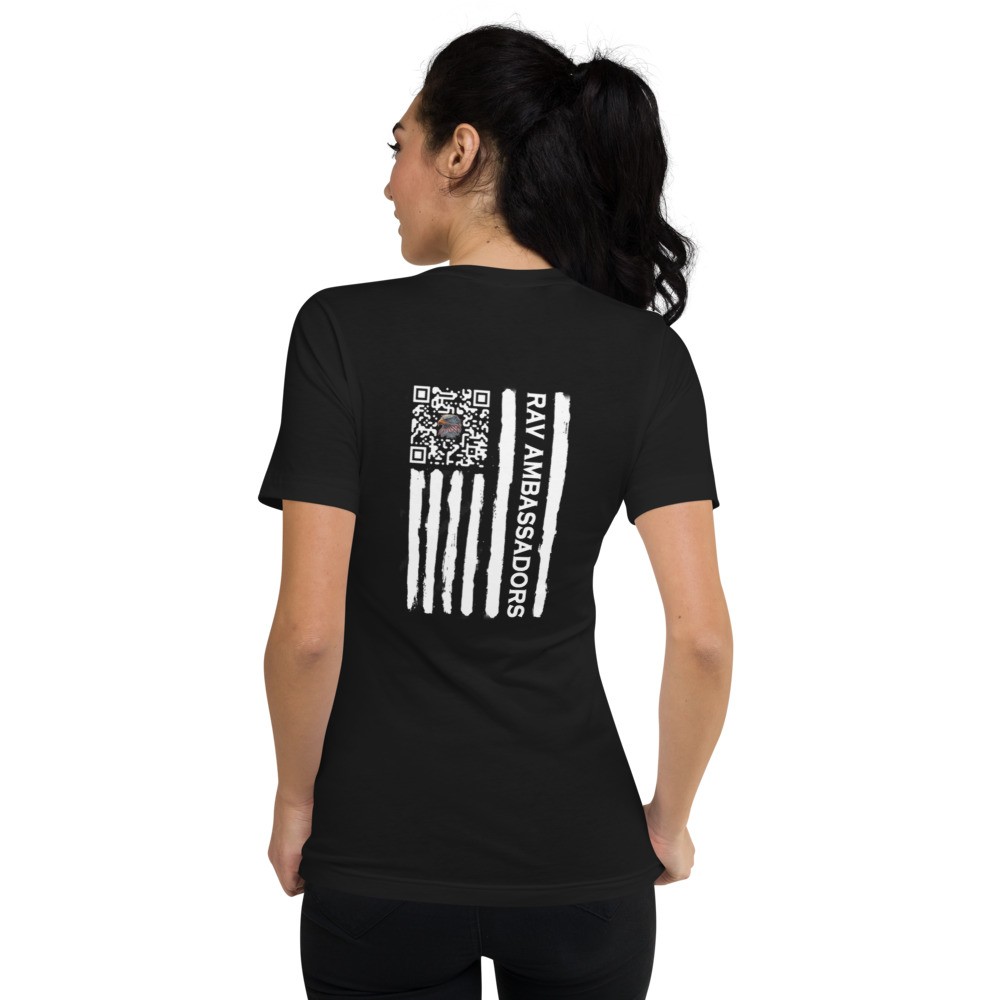 RAV Ambassador FLAG Pink v-neck Unisex Short Sleeve V-Neck T-Shirt