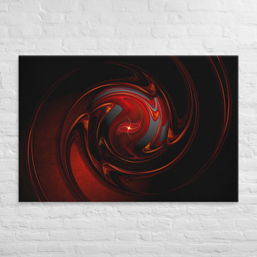 Red Twisted Tribal Design on Canvas