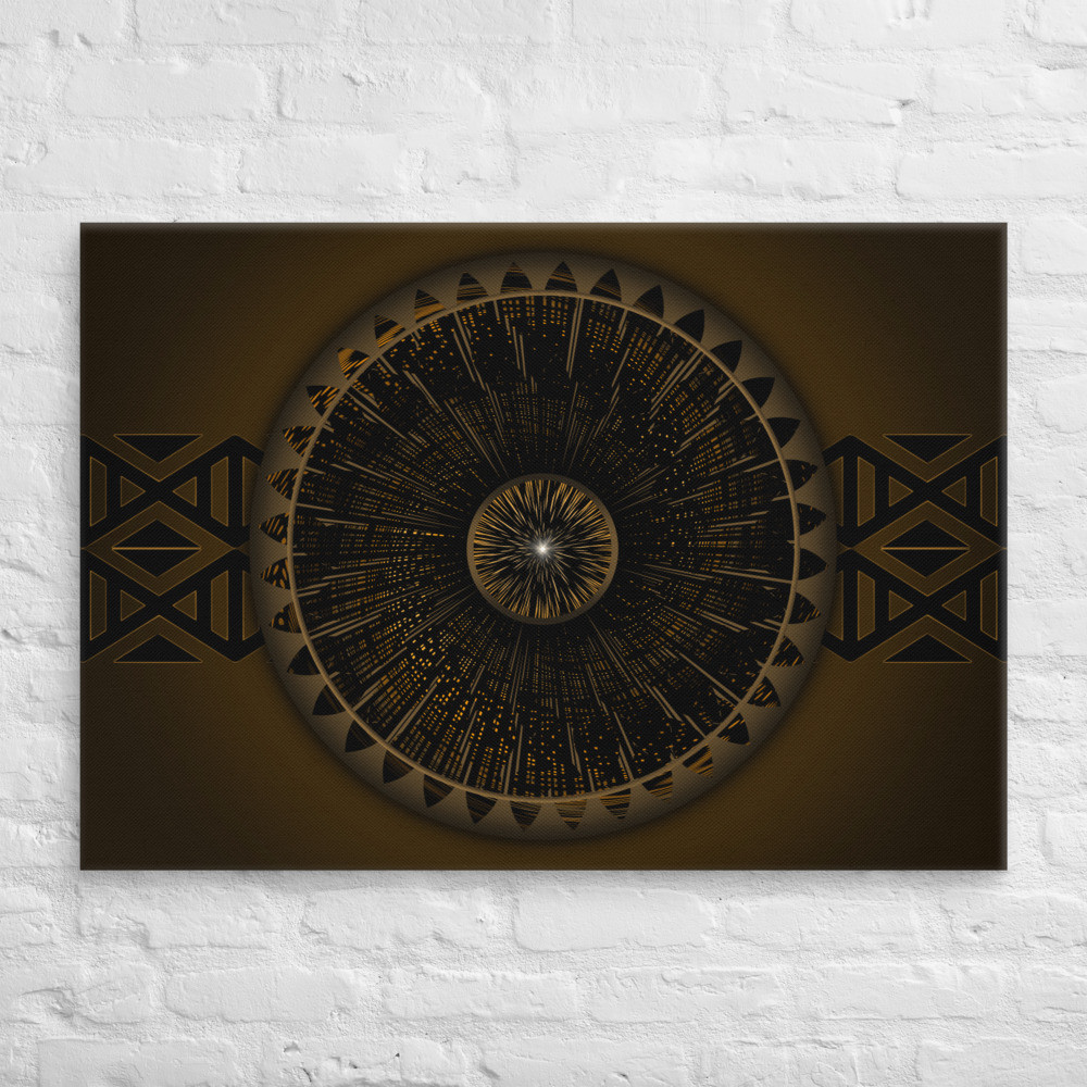 Golden Tribal Design on Canvas