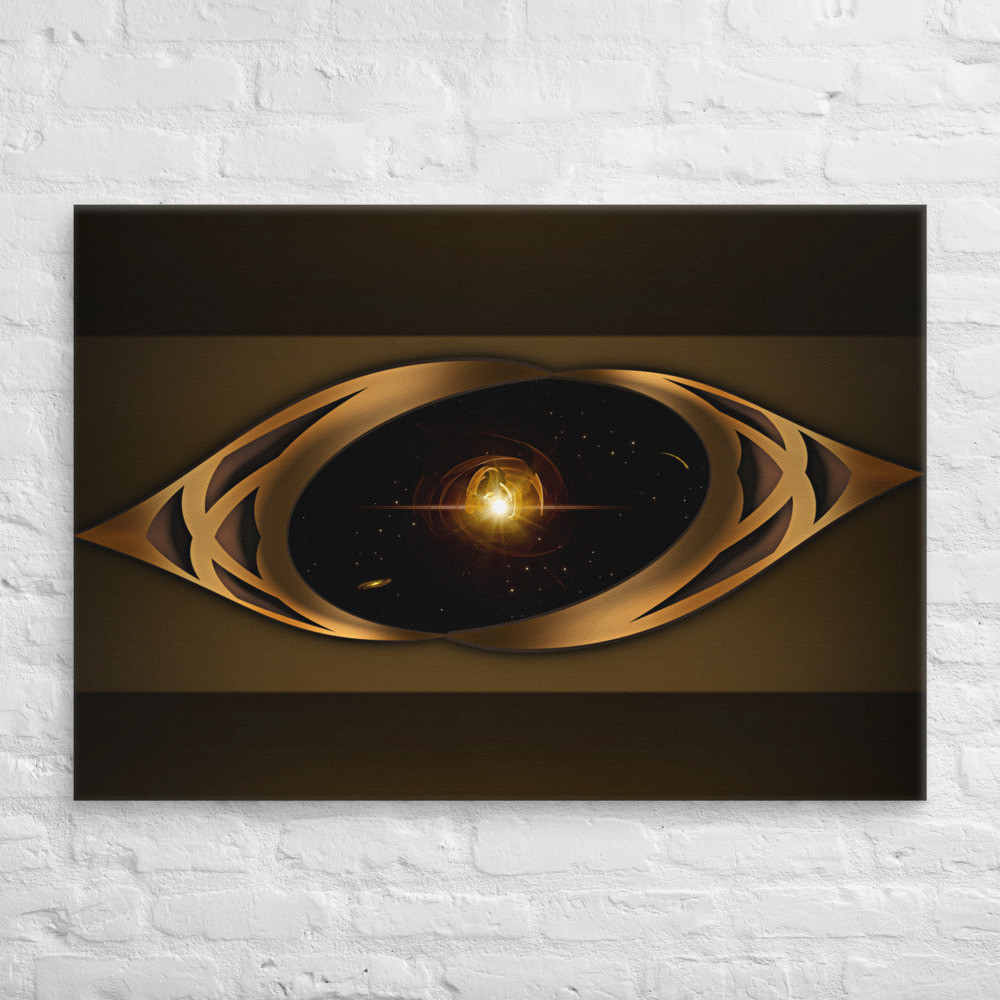 Gold Star Window View on Canvas