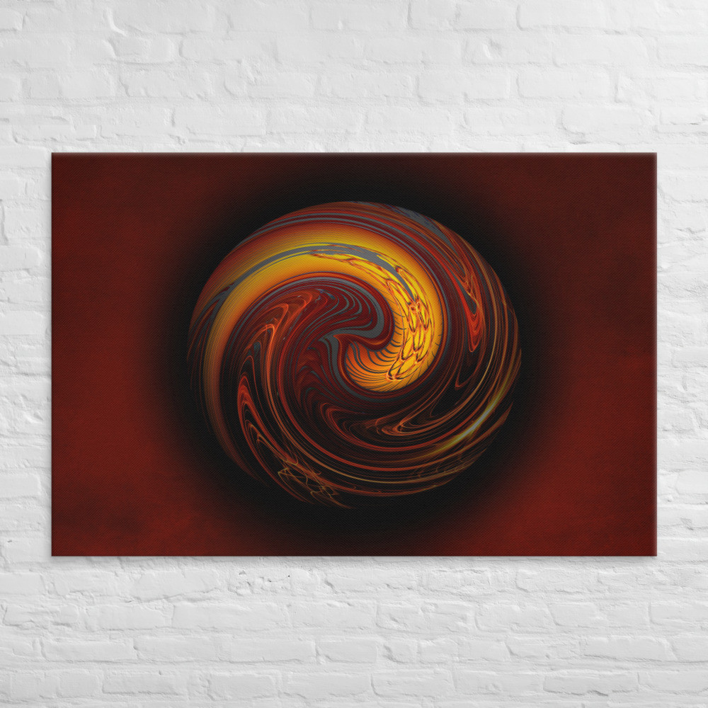 Orange Twist Marble Design on Canvas
