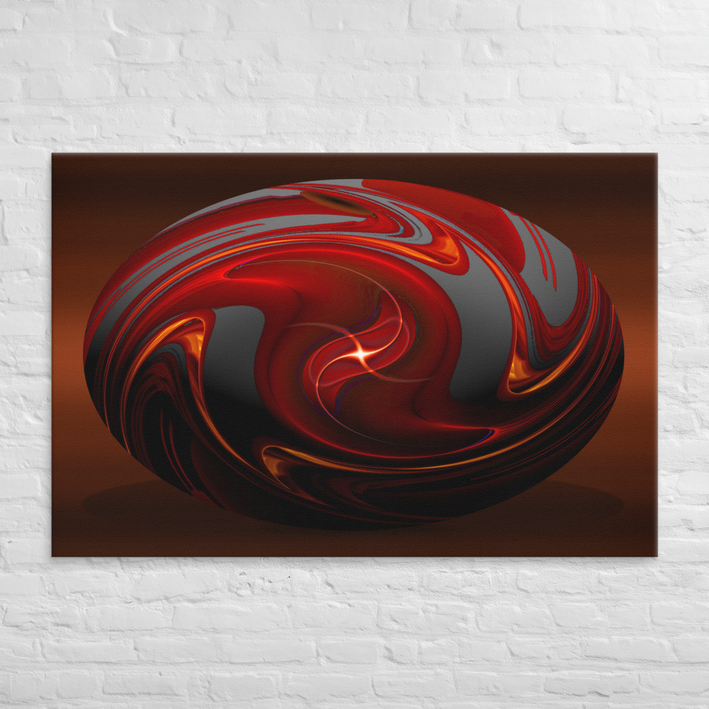 Twisted Egg Burnt Orange Design on Canvas