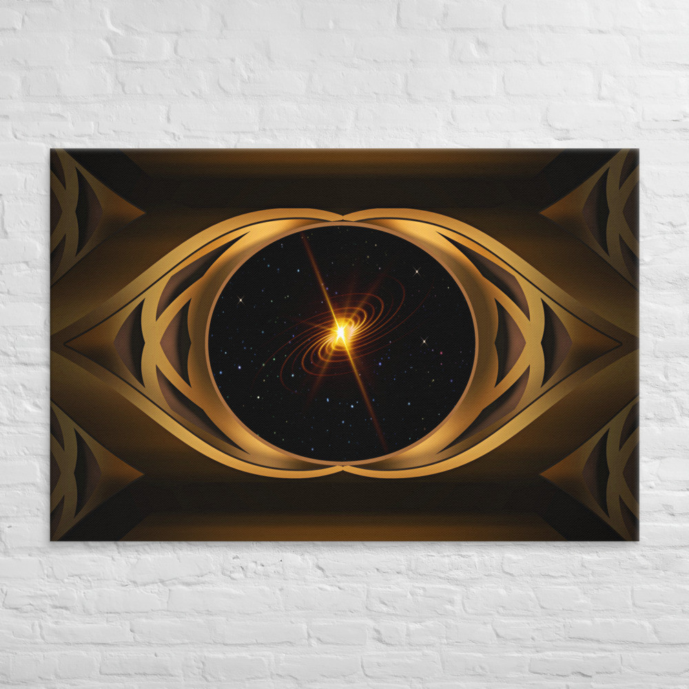 View of a Golden Quasar on Canvas