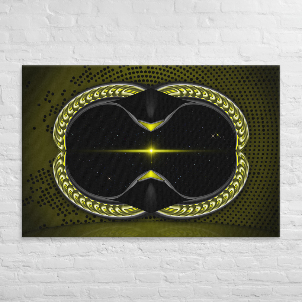 Green Window to Space on Canvas