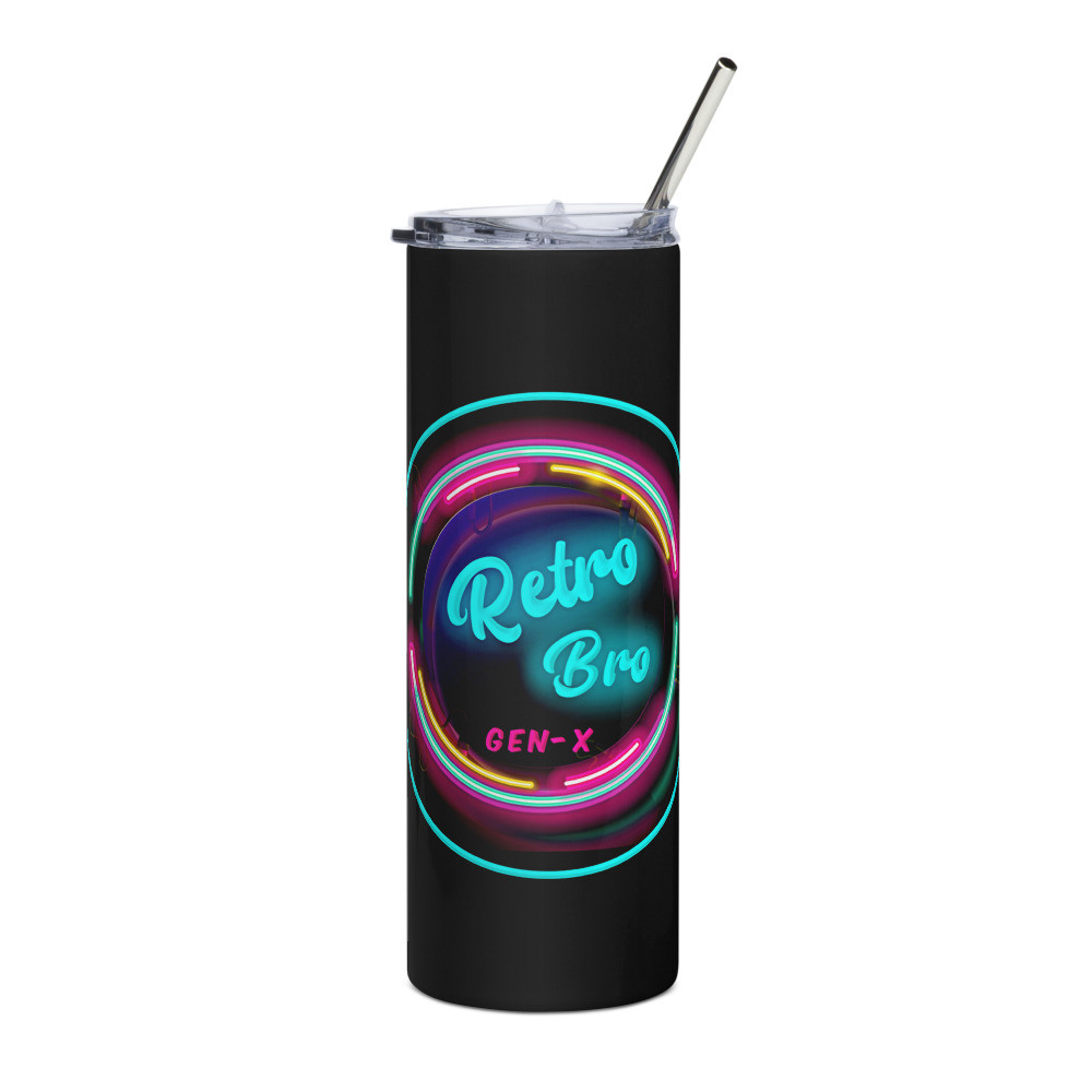 Retro Bro Gen-X Neon Sign - Stainless steel tumbler