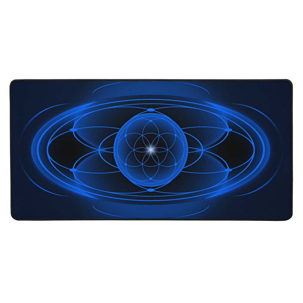 Flower of Life Blue Design - Desk mat