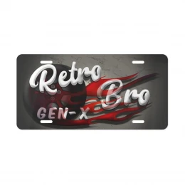 Retro Gen-X Bro Vanity Plate - Custom Car Accessory for Nostalgic Drivers