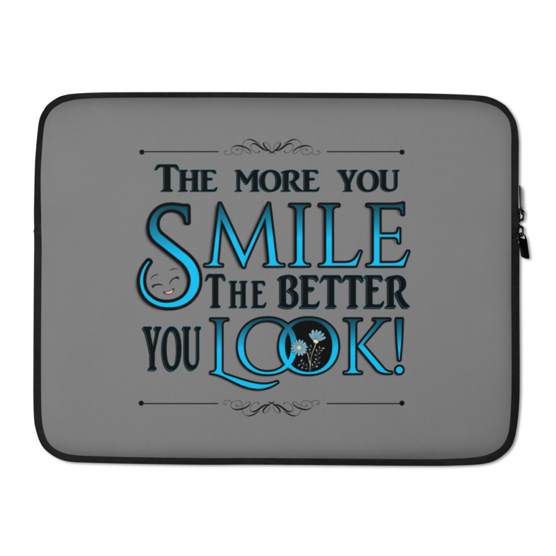 Smile More Inspirational Laptop Sleeve