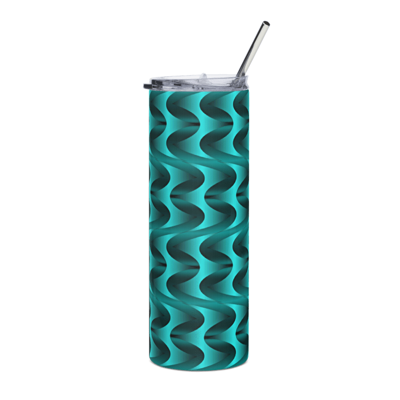 Abstract Turquoise - Stainless steel tumbler
