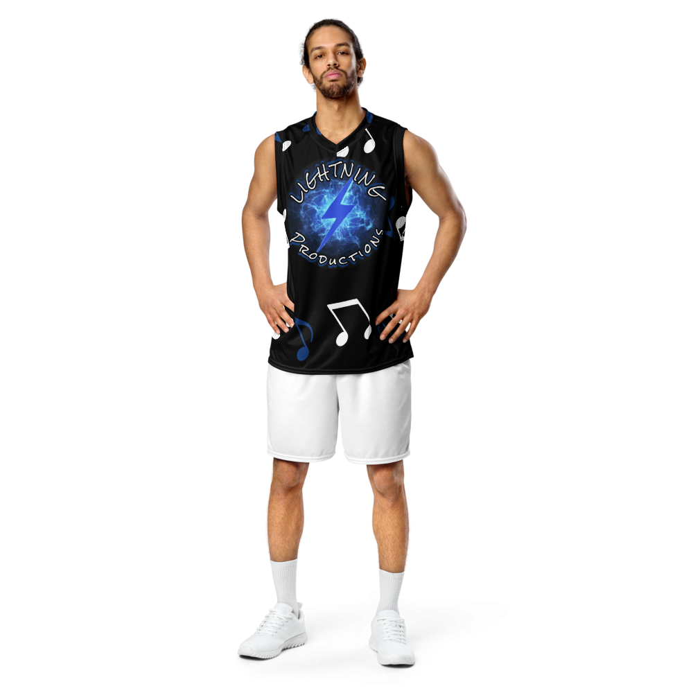 CloudRipper Blue and Black Music Basketball Jersey